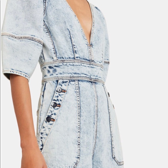 NWT Ulla Johnson Jasper acid wash denim jumpsuit - Picture 3 of 4